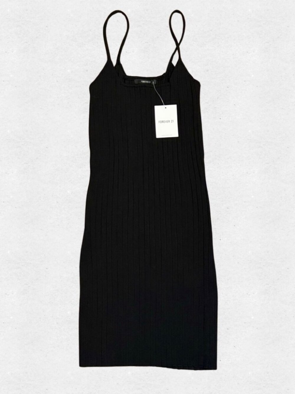 NWT Black Ribbed Bodycon Mini Dress Medium Stretchy 90s Minimalist Goth Summer
